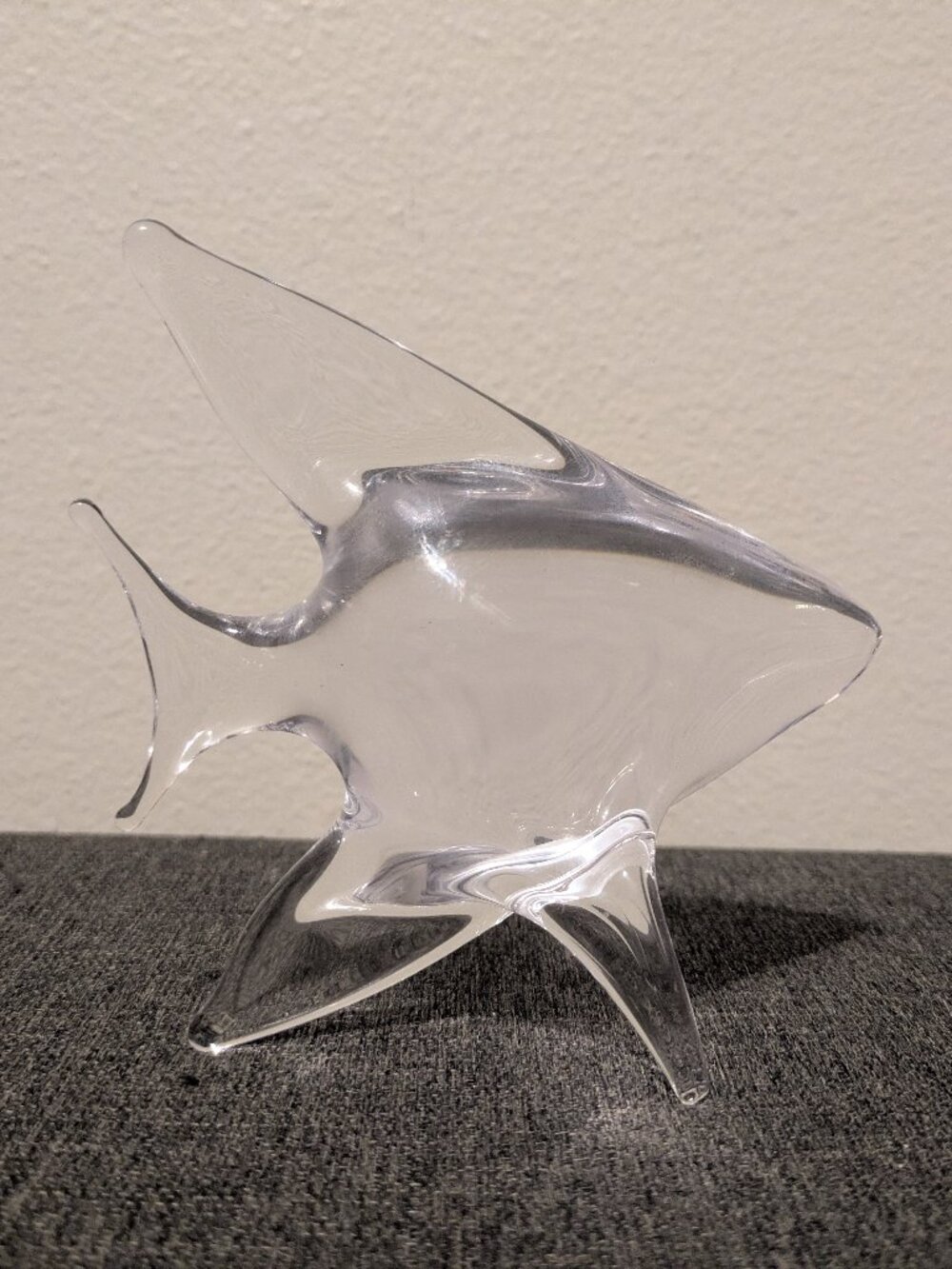 Vintage MCM ZBS Czech Blown Glass Angelfish Sculpture Miloslav Janku